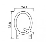 Dimensions de la lettre Q en led filament rigide ( blanc chaud )