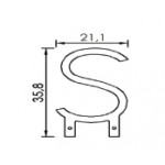 Dimensions de la lettre S en led filament rigide ( blanc chaud )
