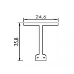 Dimensions de la lettre T en led filament rigide ( blanc chaud )