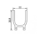 Dimensions lettre U en led filament rigide ( blanc chaud )