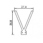 Dimensions lettre V en led filament rigide ( blanc chaud )