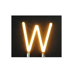 Lettre W en led filament rigide ( blanc chaud )