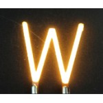 Lettre W en led filament rigide ( blanc chaud )