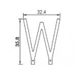 Dimensions lettre W en led filament rigide ( blanc chaud )