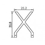 Dimensions lettre X en led filament rigide ( blanc chaud )