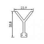 Dimensions lettre Y en led filament rigide ( blanc chaud )