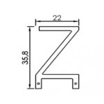 Dimensions lettre Z en led filament rigide ( blanc chaud )