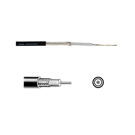 Câble coaxial noir 50 ohms - 5 mm  - 1
