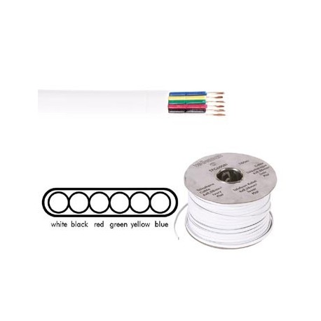 Câble téléphonique plat 6x0,08mm (blanc)  - 1