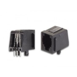 Connecteur RJ10 femelle à souder sur CI (coudé)  - 1