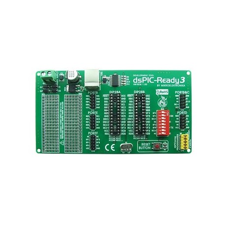 Platine d'expérimentation "dsPIC READY 3" Pour dsPIC30F2010...