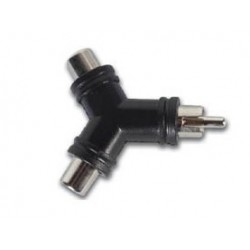 Adaptateur 2 x RCA femelles - RCA mâle  - 1