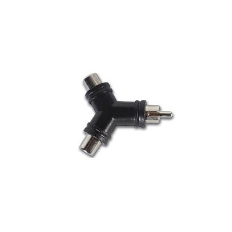 Adaptateur 2 x RCA femelles - RCA mâle  - 1