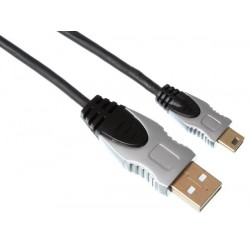 Cordon USB A mâle - mini-USB B mâle (1,8m)  - 1