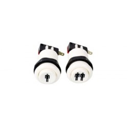 Bouton arcade 30 mm avec logo 1 ou 2 joueurs à microswitch