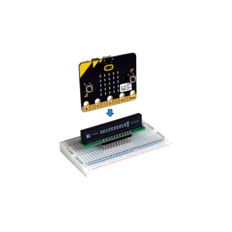 Sens d'insertion de la carte micro:bit sur le connecteur