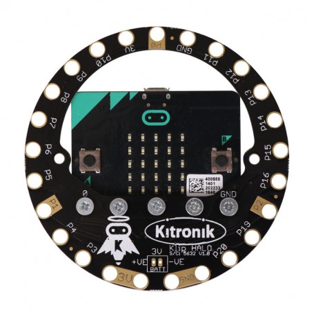 Platine Kitronik Klip Halo équipée d'une carte microbit (non livrée de base)