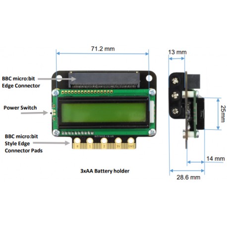 Dimensions du LCD :VIEW text32 Kitronic 5650