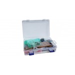 Vue sur la mallette ouverte du pack de composant Learning pour Raspberry