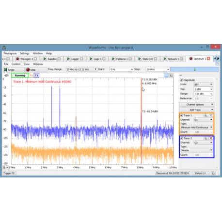Exemple 7 d'utilisation de WaveForms