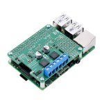 Vue de côté du shield Dual MC33926 Motor Driver + raspberry Pi