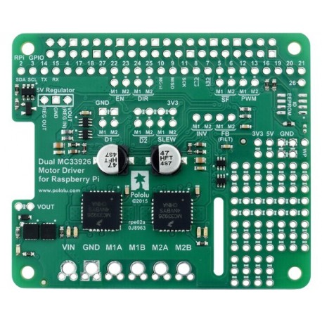 Vue de dessus du shield Dual MC33926 Motor Driver
