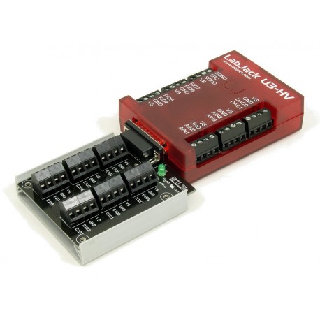 Le boitier Labjack U3-HV et son extension optionnelle CB15 (non livrée)