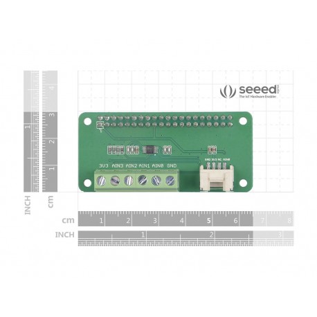 Dimensions du shield ADC 4 canaux pour Raspberry