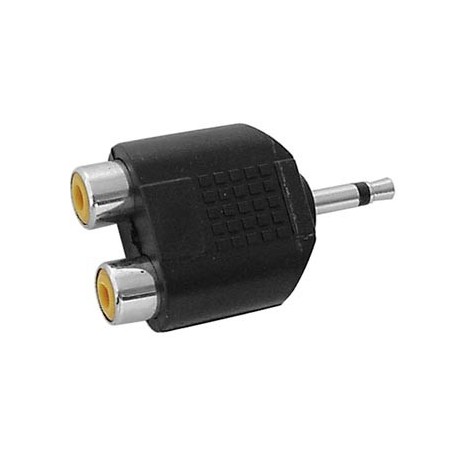 2 x RCA femelles - Jack mâle 3,5mm mono  - 1