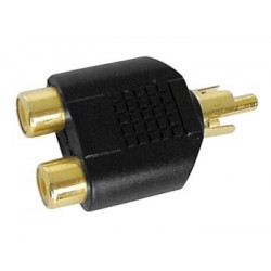 Adaptateur 2 x RCA femelles - RCA mâle  - 1