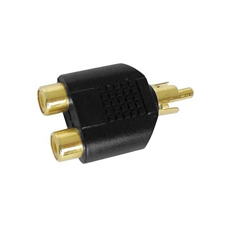 Adaptateur 2 x RCA femelles - RCA mâle  - 1