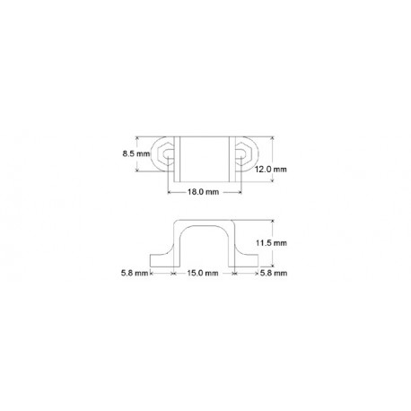 Dimensions du support sur kit COM-MOTOR03