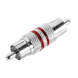 Adaptateur RCA mâle - RCA mâle bague rouge  - 1