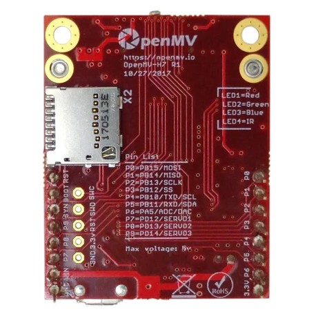 Vue de la face arrière de l'OpenMV Cam M7