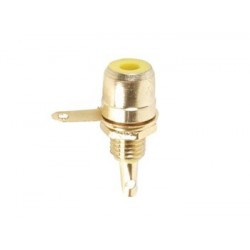 Embase RCA femelle dorée - jaune  - 1