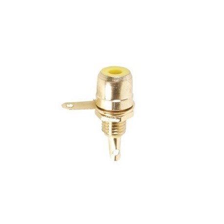 Embase RCA femelle dorée - jaune  - 1