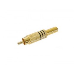 Connecteur RCA mâle doré bague noir  - 1