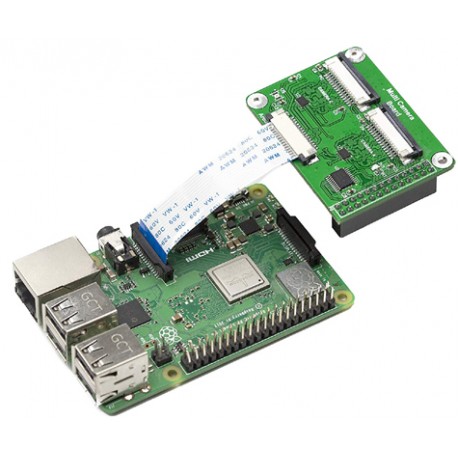 Raccordement de l'adaptateur multi caméra sur une Raspberry Pi