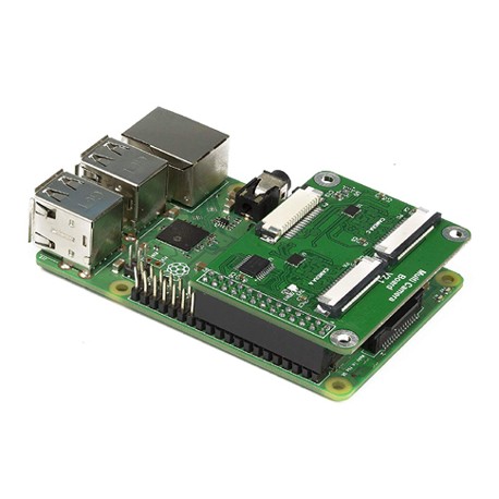 Raccordement de l'adaptateur multi caméra sur une Raspberry Pi
