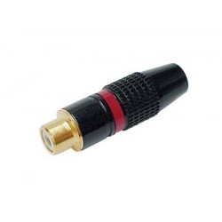 Fiche RCA femelle capot noir contact doré  - 1