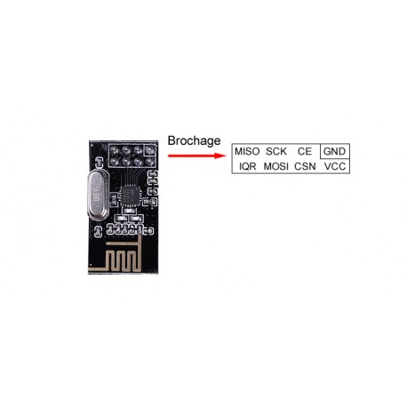 Module transceiver sans fil nRF24L01 2.4 GHz  - 2