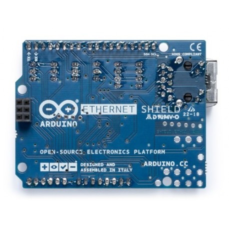 Vue arrière de l'Ethernet Shield 2 pour Arduino®
