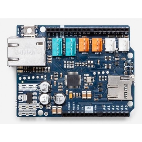Vue avant de l'Ethernet Shield 2 pour Arduino®