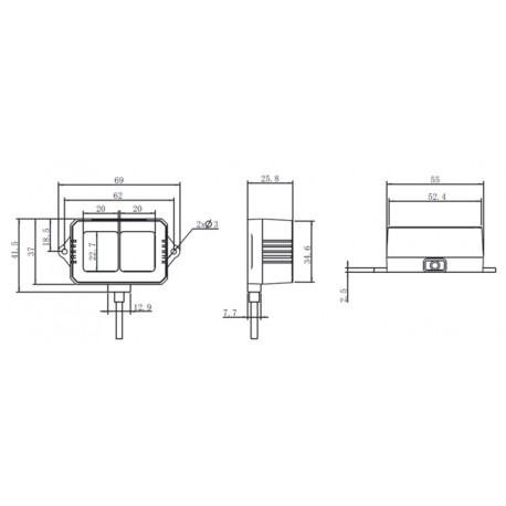 Dimensions du capteur de distance LiDAR TF02 Pro