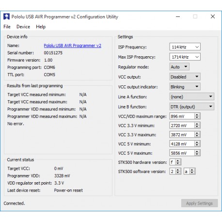 Logiciel de programmation pour programmateur Pololu USB AVR v2.1