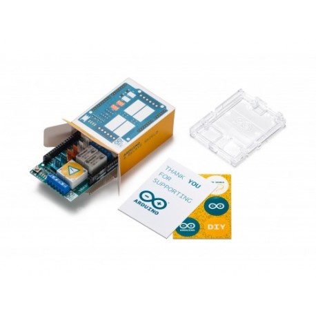Shield 4 relais A000110 pour Arduino® et son emballage