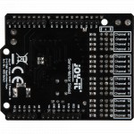 Vue de la face arrière du shield commande 16 servomoteurs Motorino