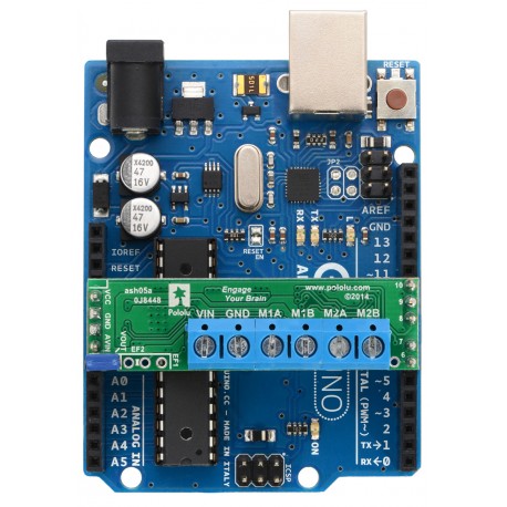 Exemple d'utilisation du Dual Motor Shield A4990 sur une carte Arduino®
