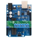 Exemple d'utilisation du Dual Motor Shield A4990 sur une carte Arduino®
