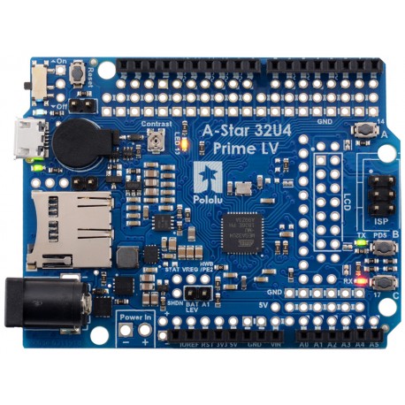 Vue de dessus de la carte A-Star 32U4 Prime LV 4008 compatible Leonardo